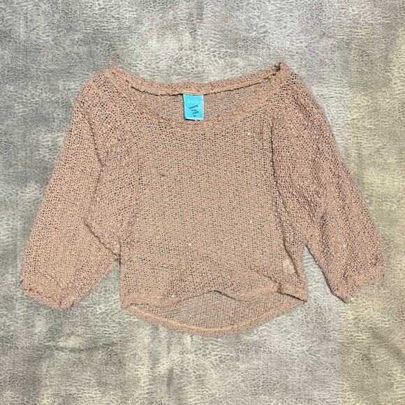 Y2k Knit Hip Knit Crop Sweater - Picture 1 of 7